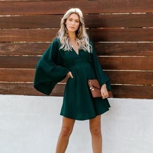 Vici Green Aakaa Kimono Wrap Dress